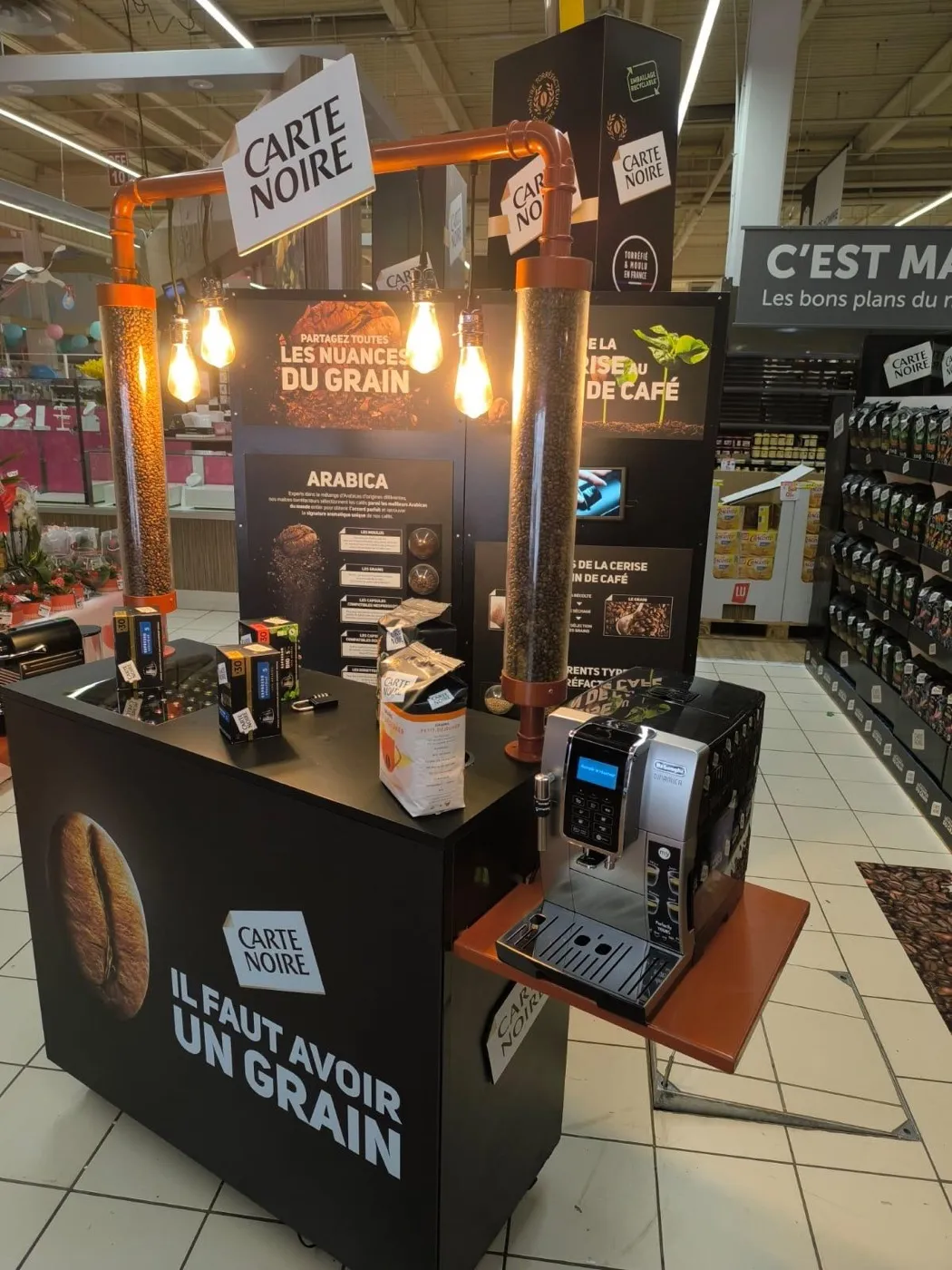 Carte Noire — stand dégustation préparé en amont