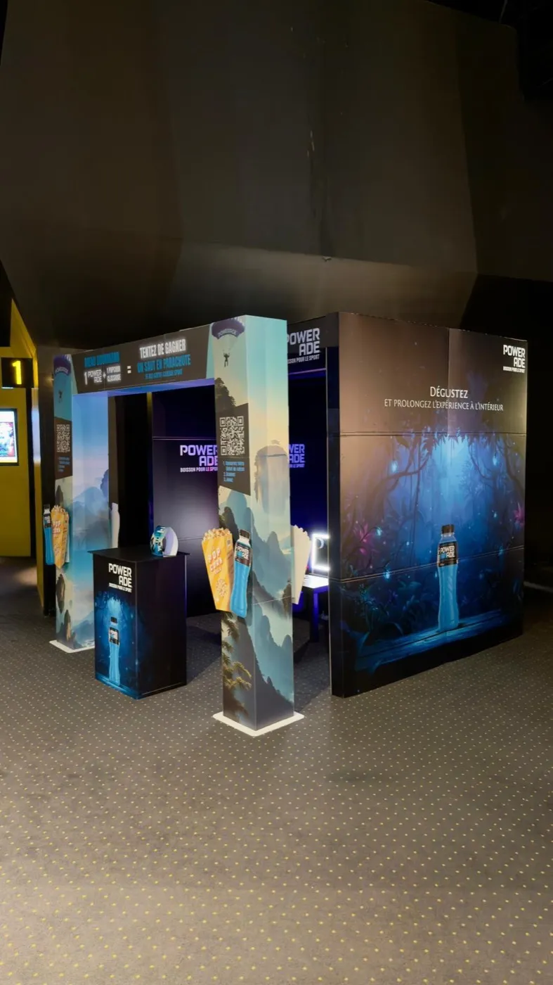 Powerade — dispositif transporté vers un complexe cinéma